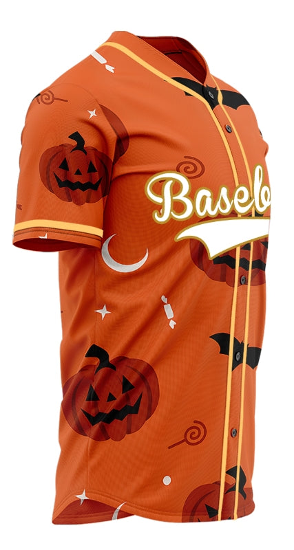Halloween Orange Pumpkin Baseball Jersey