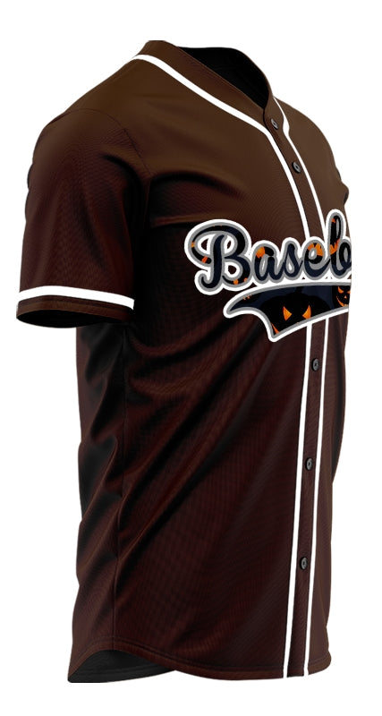 Halloween Pumpkin Face Orange Baseball Jersey