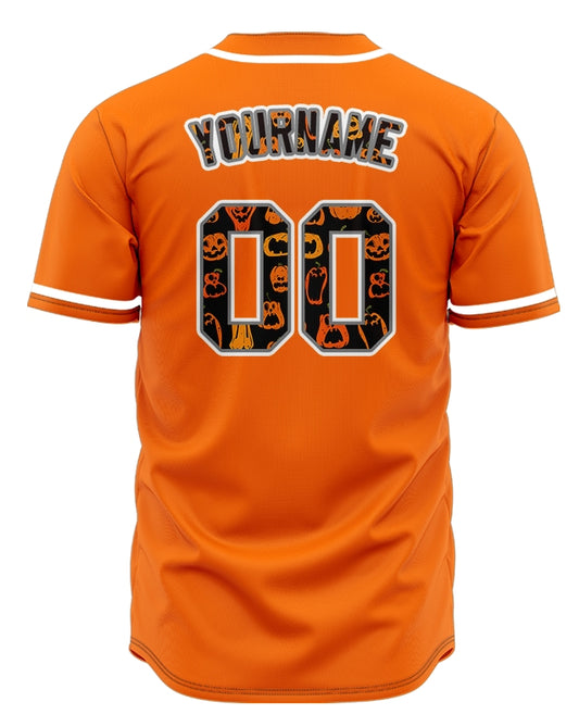 Halloween Pumpkin Orange And Black Baseball Jersey