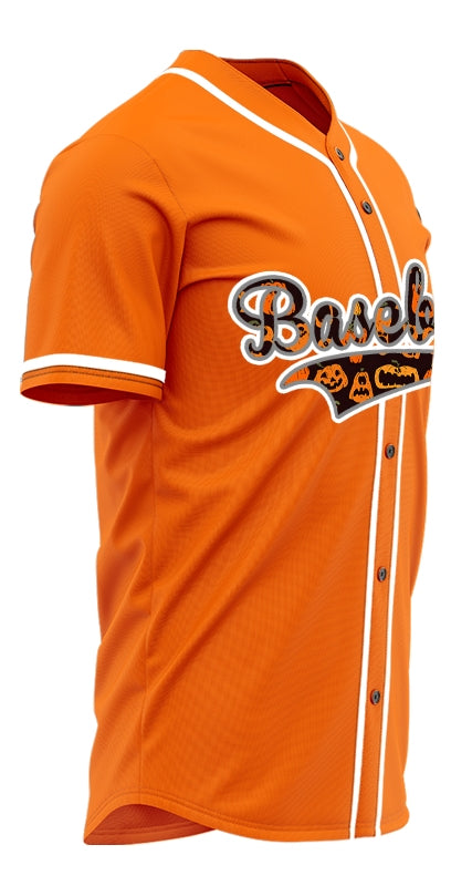 Halloween Pumpkin Orange And Black Baseball Jersey
