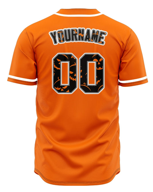 Halloween Pumpkin Orange Black Baseball Jersey