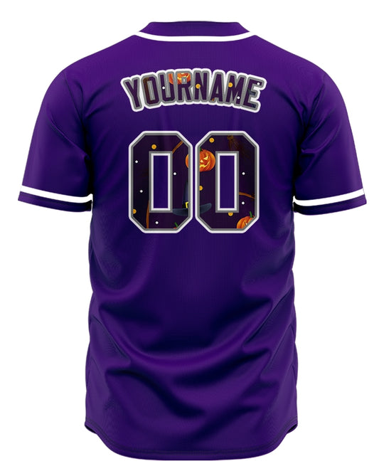 Halloween Purple Moon Dark Baseball Jersey