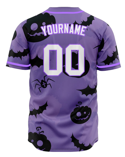 Halloween Purple Pumpkin Baseball Jersey