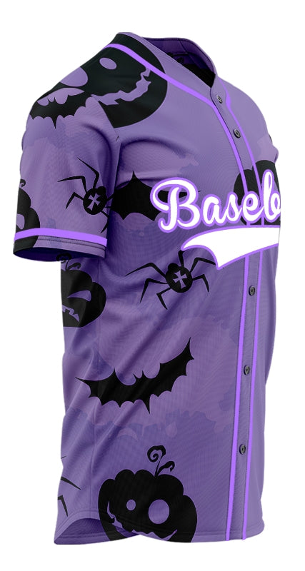 Halloween Purple Pumpkin Baseball Jersey