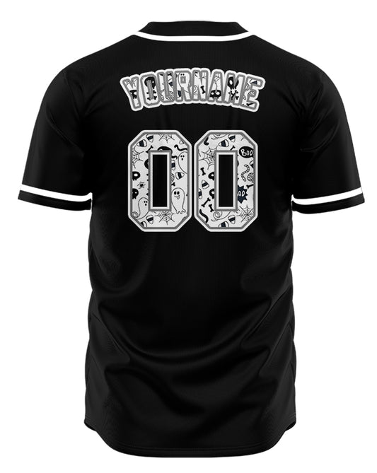 Halloween Skull White And Black Baseball Jersey