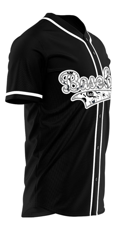 Halloween Skull White And Black Baseball Jersey