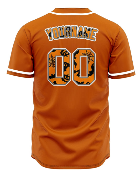 Halloween Spider Web Orange Black Baseball Jersey