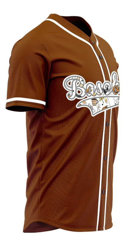 Halloween White Skull Pumpkin Crown Baseball Jersey