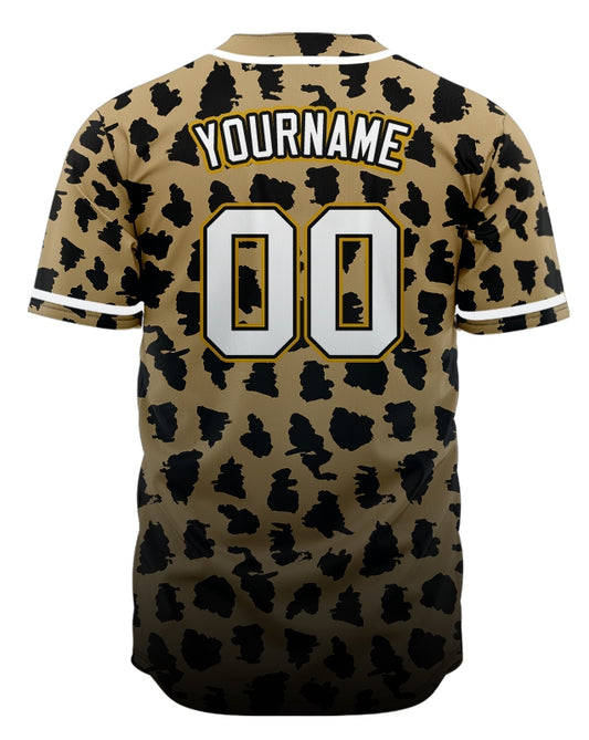 Custom Light Brown Gradient Black Baseball Jersey