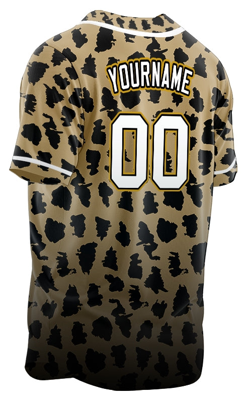 Custom Light Brown Gradient Black Baseball Jersey