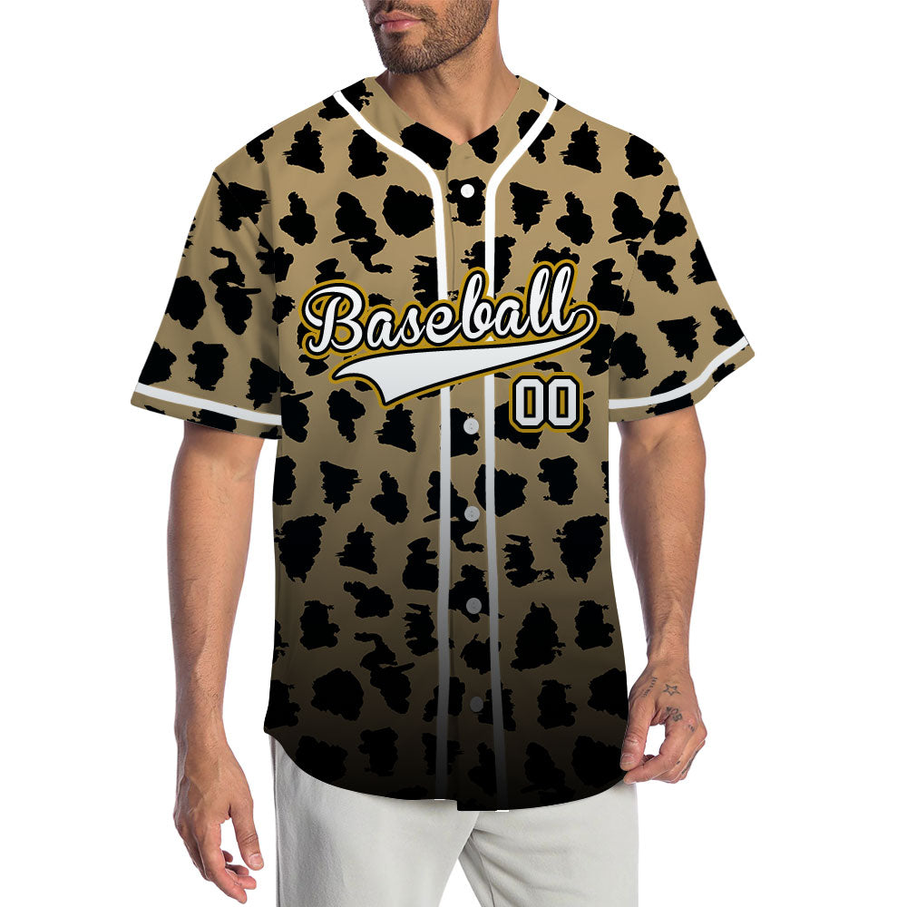 Custom Light Brown Gradient Black Baseball Jersey