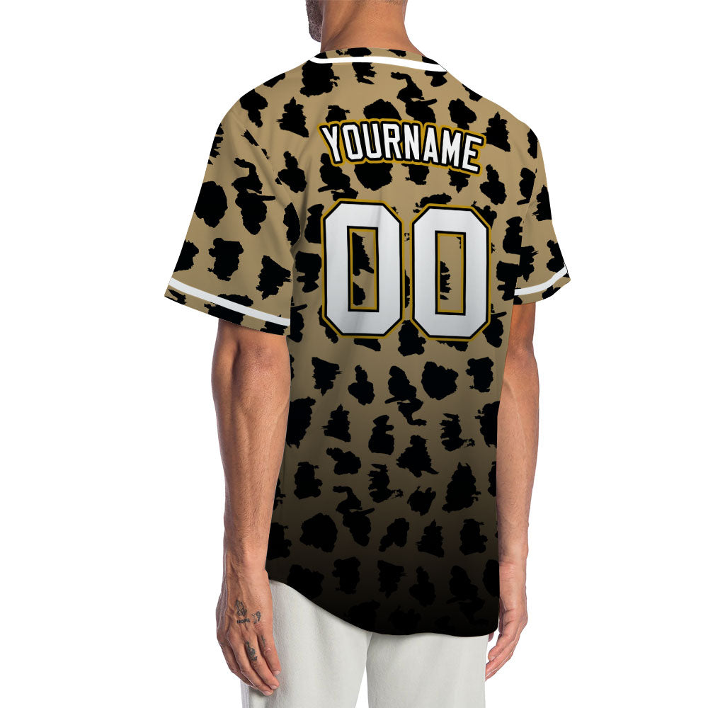 Custom Light Brown Gradient Black Baseball Jersey