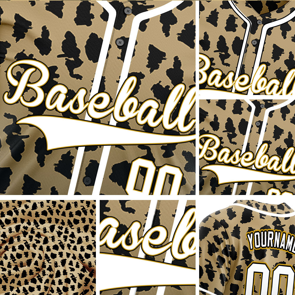 Custom Light Brown Gradient Black Baseball Jersey