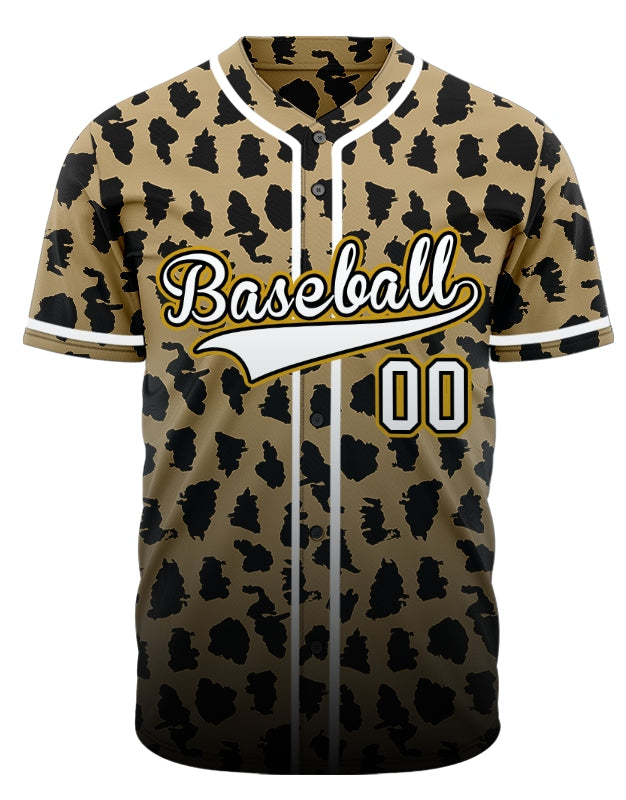 Custom Light Brown Gradient Black Baseball Jersey