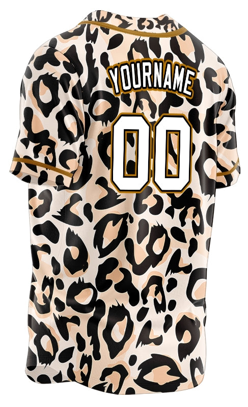 Custom Light Pink Leopard Baseball Jersey