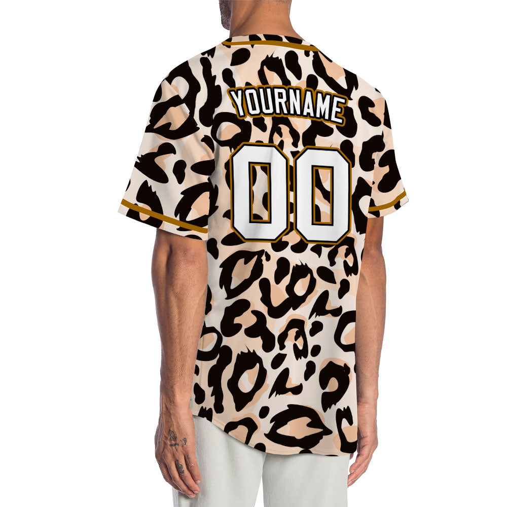Custom Light Pink Leopard Baseball Jersey