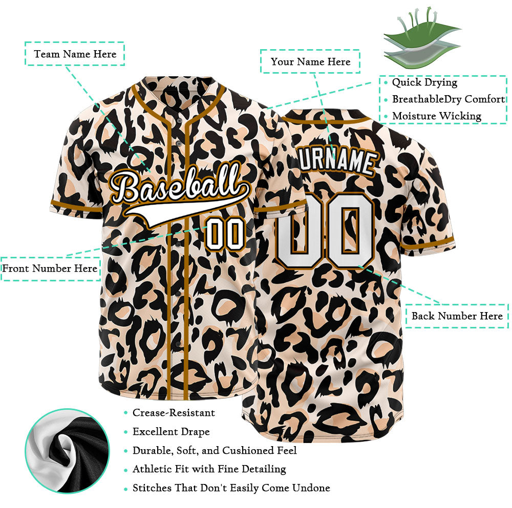 Custom Light Pink Leopard Baseball Jersey
