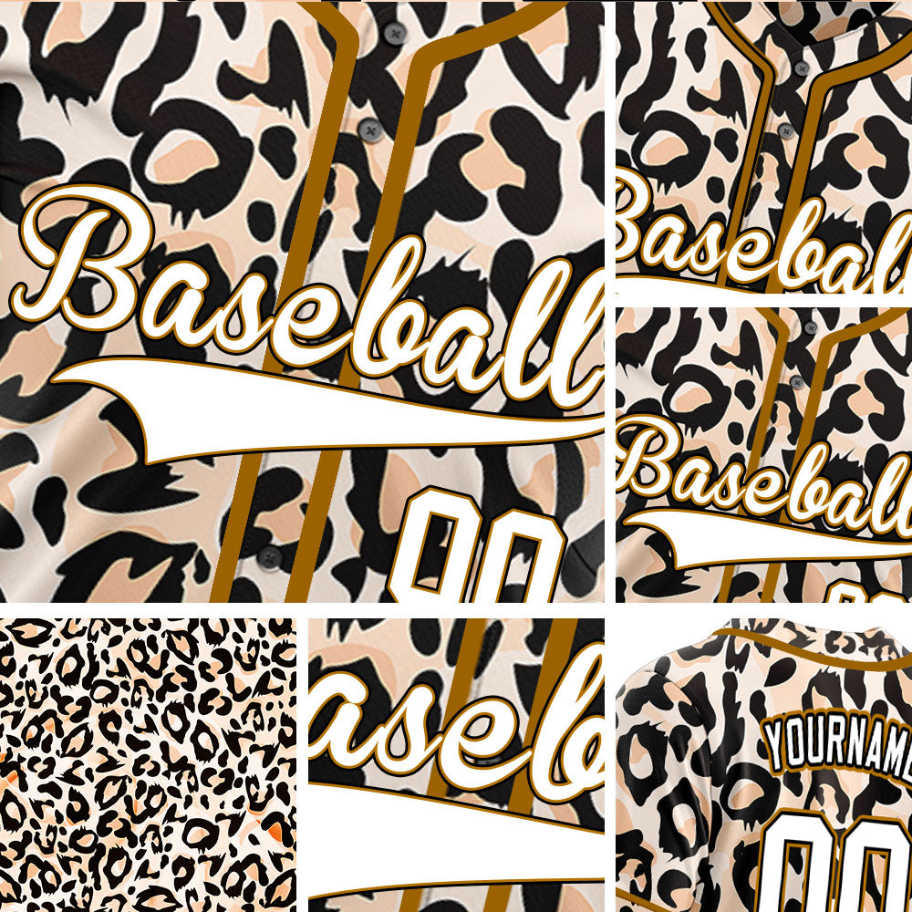 Custom Light Pink Leopard Baseball Jersey