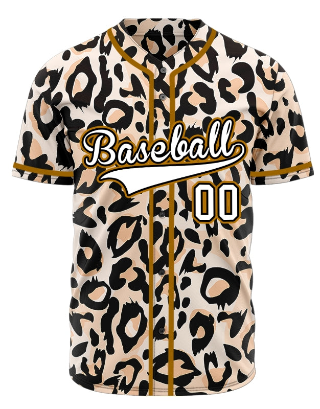 Custom Light Pink Leopard Baseball Jersey