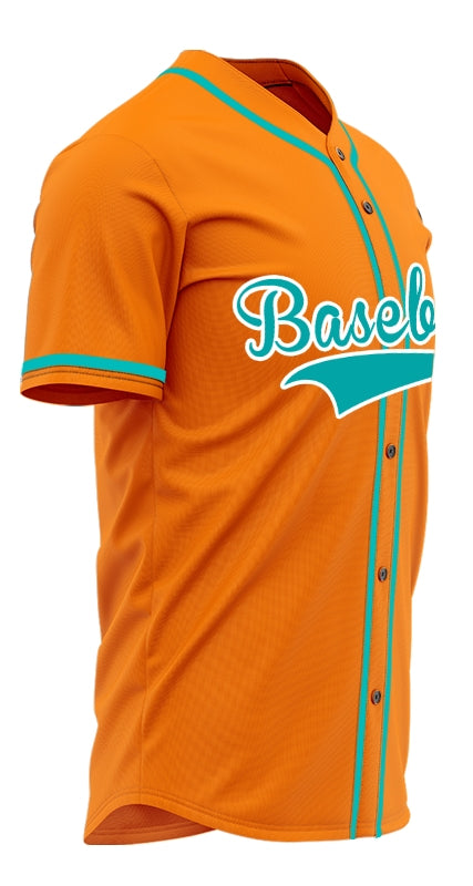 Custom Orange And Dark Green Baseball Jersey
