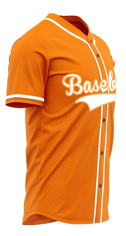 Custom Orange And White Baseball Jersey