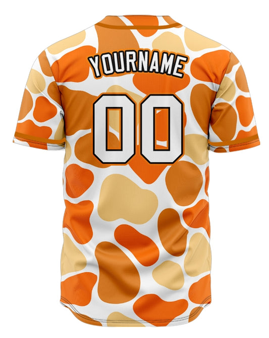 Custom Orange Beige Color Block Basebll Jersey