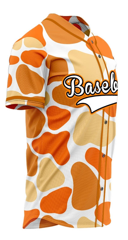 Custom Orange Beige Color Block Basebll Jersey