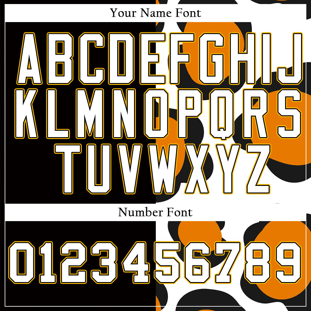 Custom Orange Black Shape Half Black Baseball Jersey