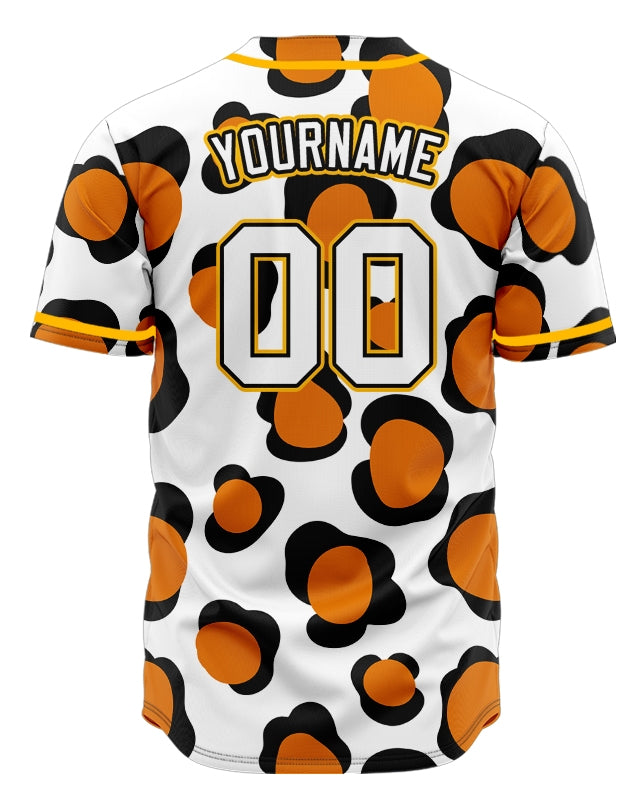 Custom Orange Black Shape Orange Edges Baseball Jersey