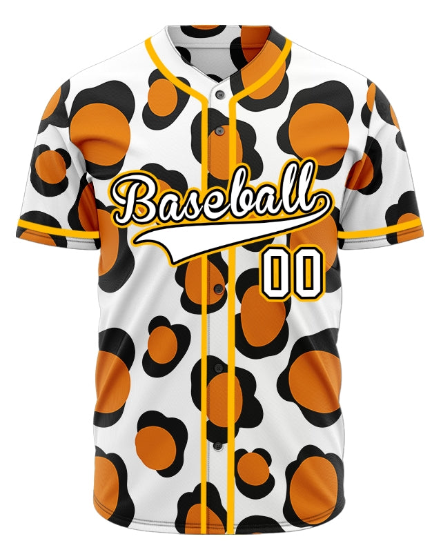 Custom Orange Black Shape Orange Edges Baseball Jersey