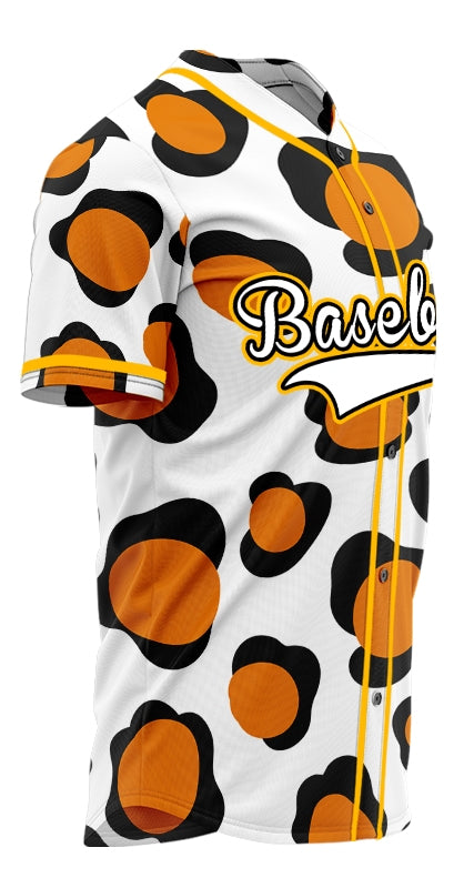 Custom Orange Black Shape Orange Edges Baseball Jersey