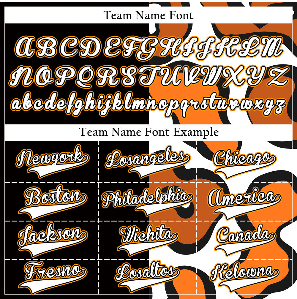 Custom Orange Leopard Half Baseball Jersey