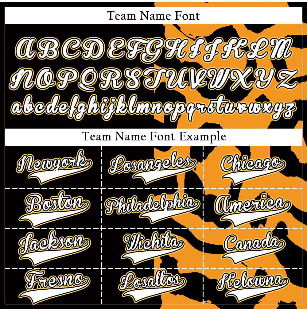 Custom Orange Leopard Half Black Baseball Jersey