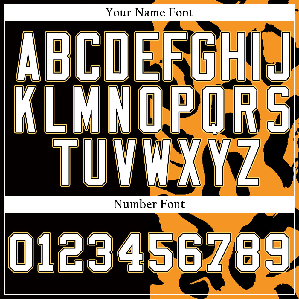 Custom Orange Leopard Half Black Baseball Jersey