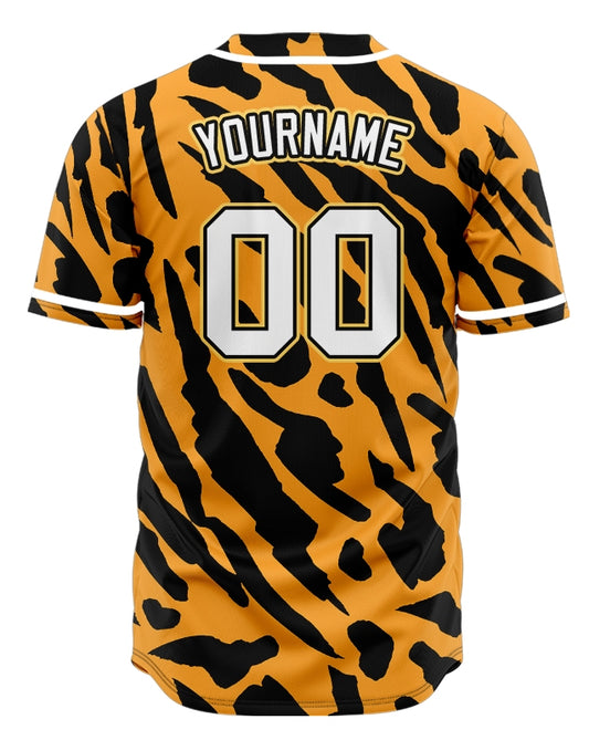 Custom Orange Striped Baseball Jersey