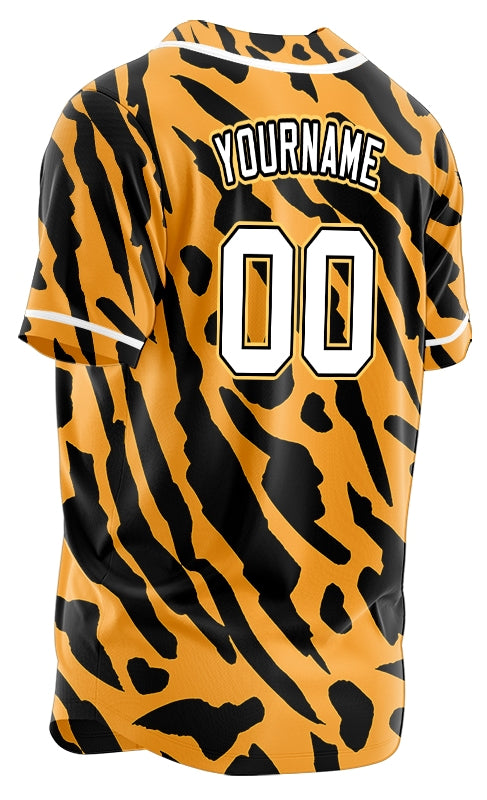 Custom Orange Striped Baseball Jersey