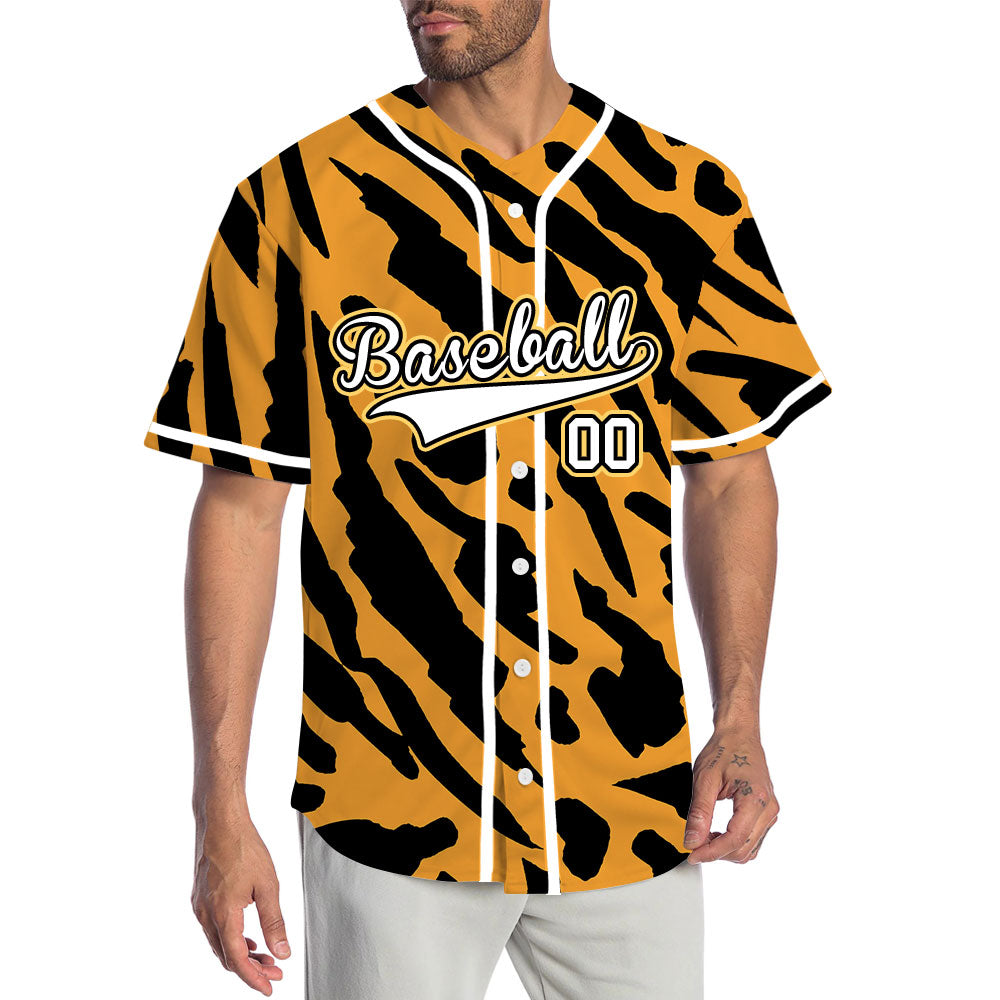 Custom Orange Striped Baseball Jersey
