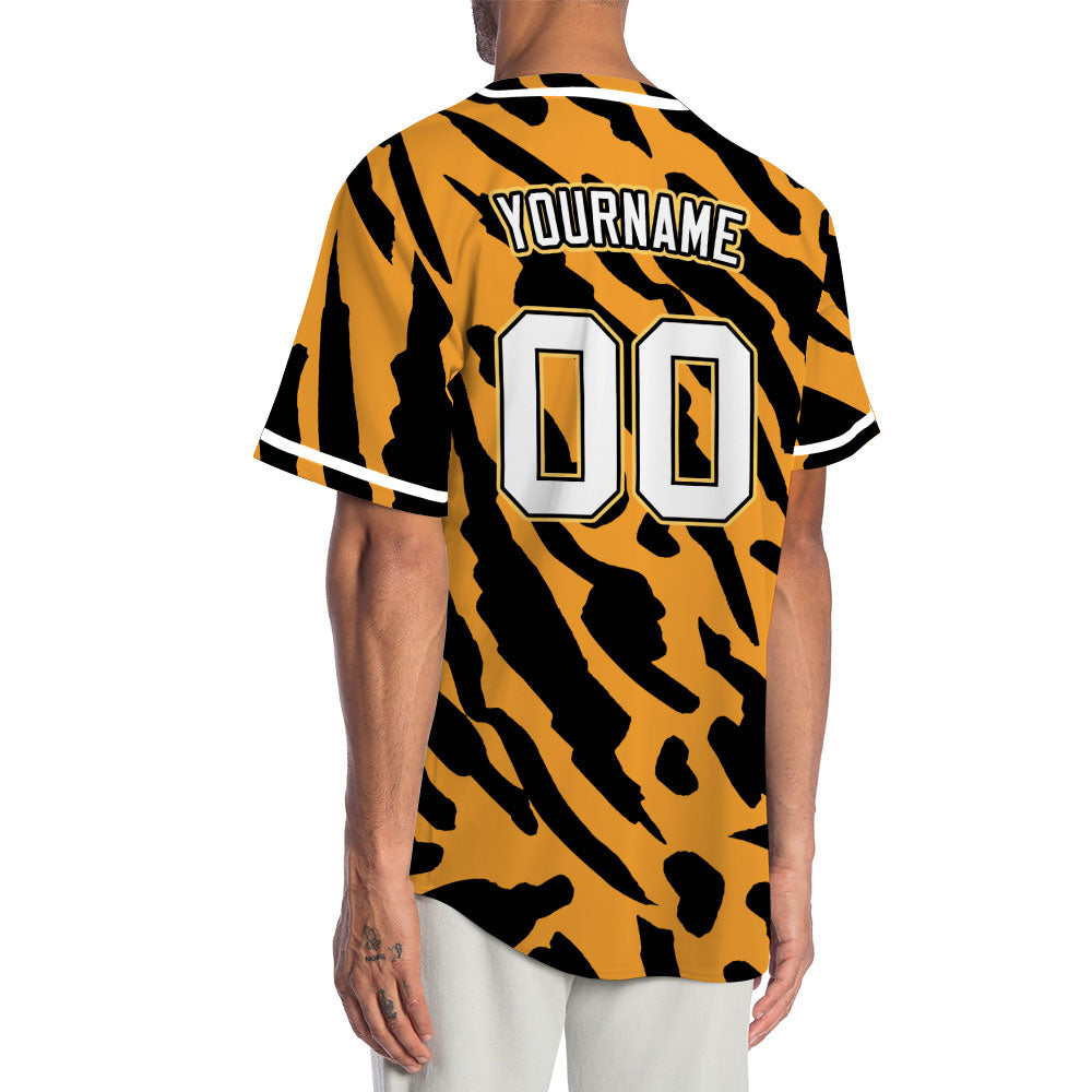 Custom Orange Striped Baseball Jersey