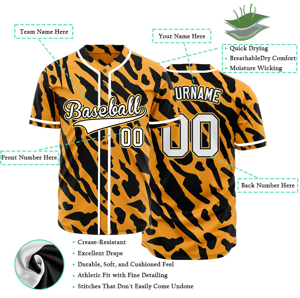 Custom Orange Striped Baseball Jersey