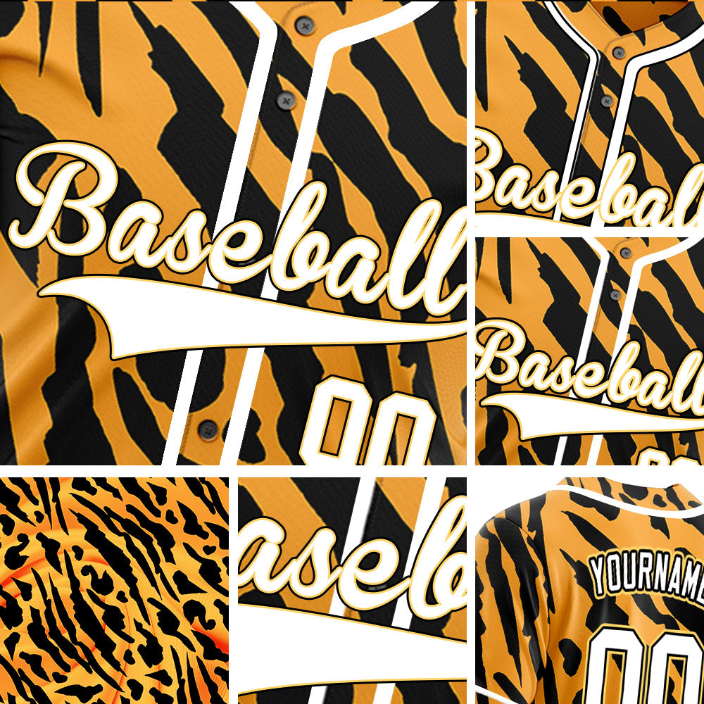 Custom Orange Striped Baseball Jersey