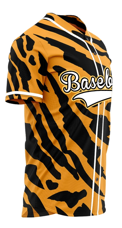 Custom Orange Striped Baseball Jersey