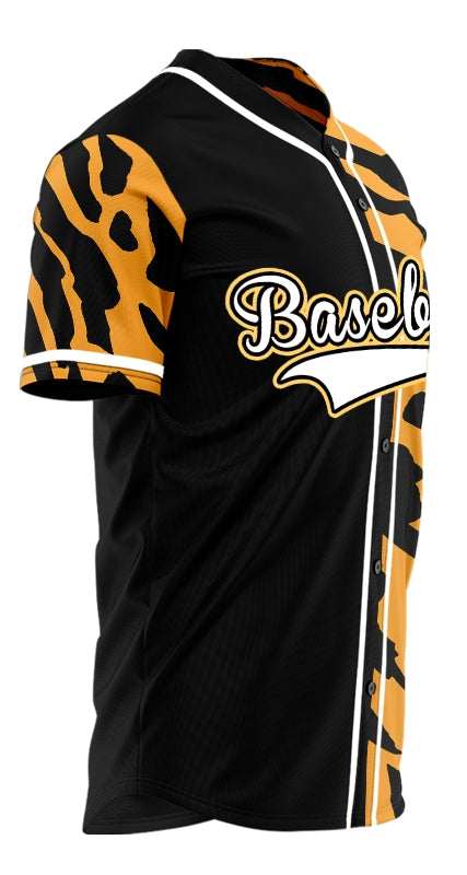 Custom Orange Striped Half Black baseball jersey