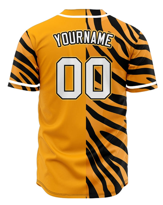 Custom Orange Tiger White Edge Baseball Jersey