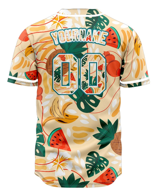 Custom Pineapple And Watermelon Baseball Jersey