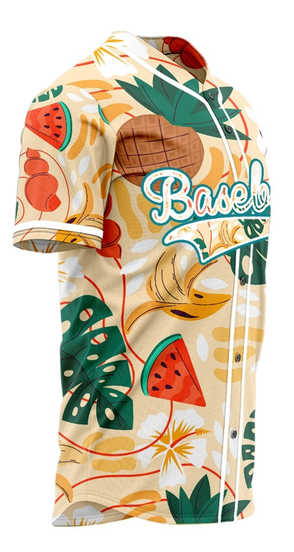 Custom Pineapple And Watermelon Baseball Jersey