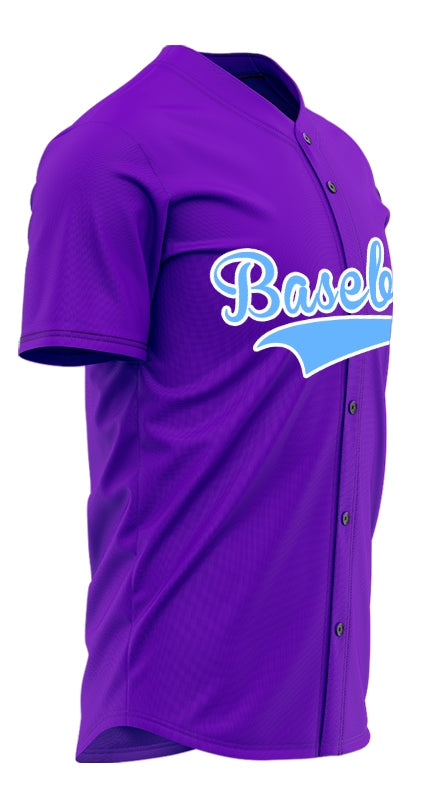 Custom Purple And Blue Basaball Jersey