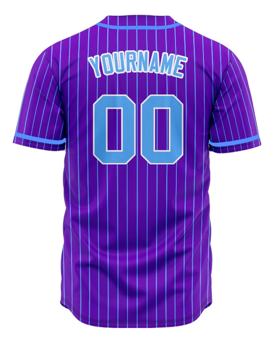 Custom Purple And Blue Lines Basaball Jersey