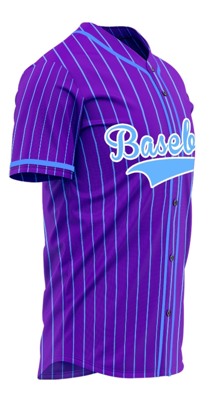 Custom Purple And Blue Lines Basaball Jersey
