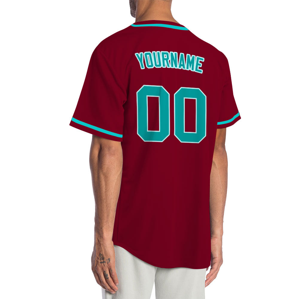 Custom Red And Blue Baseball Jersey
