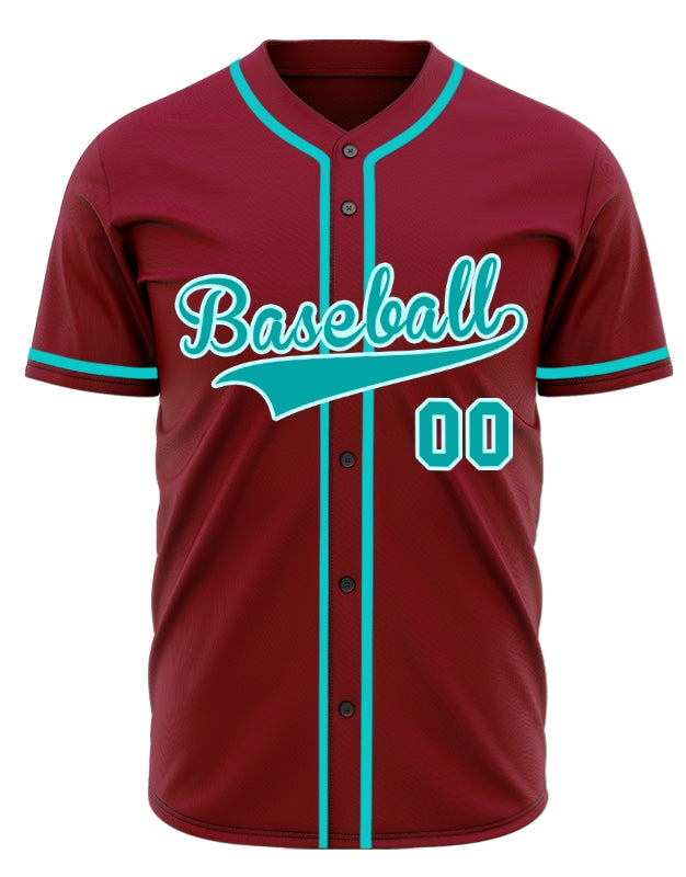 Custom Red And Blue Baseball Jersey